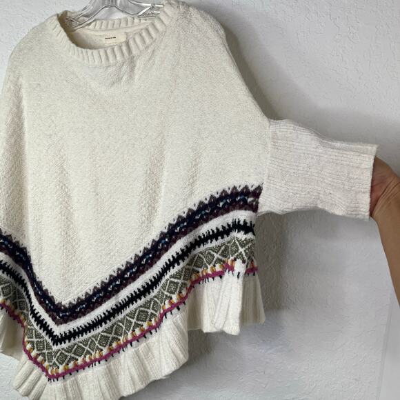 Anthropologie Sleeping on snow woodland stroll sweater poncho knitted size S - Picture 4 of 11